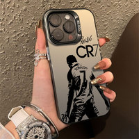 Coque de téléphone Cristiano Ronaldo Championnat Gloire Star du Football pour iPhone 11 12 13 14 15 16 17 Matériel PC Durable par Promax