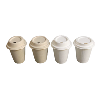 Gobelets à café compostables en bagasse de canne à sucre avec couvercles, jetables, biodégradables, écologiques, pour espresso et latte
