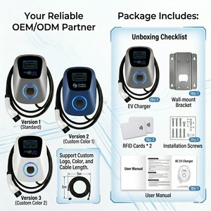 Nuevo <span class=keywords><strong>Precio</strong></span> de Fábrica: Soporte para Estación de Carga de Vehículos Eléctricos (VE) con AC, Personalización OEM/ODM, Cargador Inteligente de Pared para Vehículos Eléctricos 7kW 11kW 22kW IP65 - Product Image 1