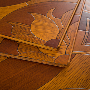 Parquet radial multicouche en teck AVANTIMORA ignifuge et résistant à l'usure, classe CE ABC, 15 mm 12 mm, avec rainures et languettes, pour club-house - Product Image 1