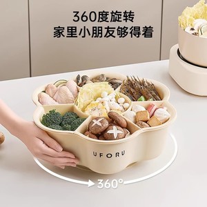Rotatable Hot <b>Pot</b> <b>Vegetable</b> Platter With Compartments Portable Multi Functional Family Serving Tray PP Material - Product Image 4