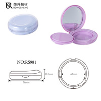 Boîte compacte vide personnalisée avec miroir, emballage cosmétique rond pour fond de teint et poudre, fabrication OEM ODM