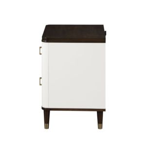 Comodino Bianco e Marrone a 2 Cassetti con Porta USB - Product Image 5