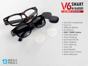 Lunettes Intelligentes IA avec Enregistrement Vidéo 13MP, Prise <span class=keywords><strong>de</strong></span> Vue Vocale, Wifi6, Appel Vocal, Double Haut-parleur, <span class=keywords><strong>Réduction</strong></span> du <span class=keywords><strong>Bruit</strong></span> et Assistant IA - Product Image 6