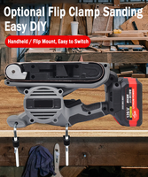 Meuleuse à bande horizontale sans fil 20 V - Meuleuse électrique industrielle portable à vitesse variable haute efficacité pour le ponçage de surface