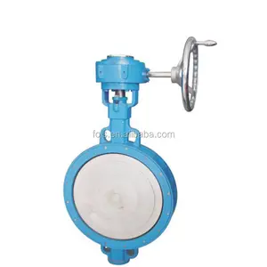 Worm gear operated triple eccentric metal sealing butterfly valve