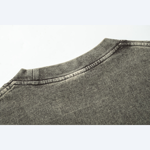 T-shirt 260 GSM in cotone 100% di alta qualità da uomo a spalla oversize a ritiro Zero stile Acid Washed in stile Vintage - Product Image 4