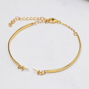 Bracelet en argent S925, motif lisse audacieux, trou traversant, bijoux en perles DIY, avec incrustation semi-finie, 563 perles en vrac - Product Image 3