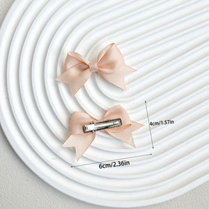 Jepit Rambut Pita Cantik Manis 6cm, Pita Warna-warni untuk Dekorasi Jas Anak Perempuan - Product Image 2