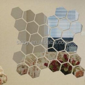 Hexagon Art Deco Splicing <b>Silver</b> Glass Wall Decorative <b>Mirror</b> Supplier of Hexagonal Glass <b>Mirrors</b> for Interior Design - Product Image 3