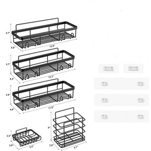 Étagère murale sans perçage YOTO <span class=keywords><strong>pour</strong></span> salle de bain, support de rangement <span class=keywords><strong>pour</strong></span> articles de <span class=keywords><strong>toilette</strong></span> et de douche - Product Image 1