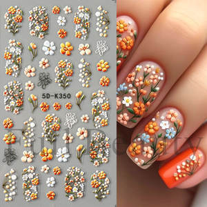 Personnalisé 3D/5D En Relief Fleurs Nail Decal DIY Adhésif Press-on Sticker Style Français <span class=keywords><strong>Manucure</strong></span> Accessoires Produits De Beauté Hot Art - Product Image 4