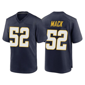 Op maat gemaakte geborduurde heren USA voetbaltenue, ademend, plus size, gepersonaliseerde naam en logo, blanco Los Angeles polyester - Product Image 1