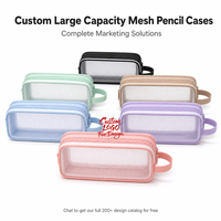 Étui à crayons transparent à double couche grande capacité, aspect haut de gamme, boîte à papeterie pour étudiants, sac de rangement portable pour les examens