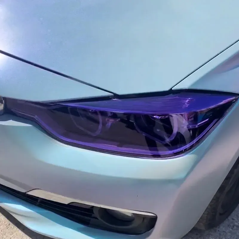 공장 스마트 UV 색상 변경 자동차 램프 필름 TPU 스크래치 방지 블랙/퍼플헤드 라이트 PPF에 UV 광 변색 방지