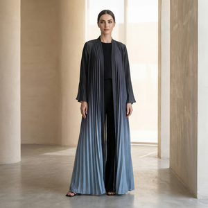 Nouvelle Veste Plissée Miyake Automne Hiver 2026, Long Manteau <span class=keywords><strong>Trench</strong></span> <span class=keywords><strong>Femme</strong></span> Tendance Abaya - Product Image 3