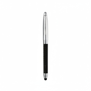 Elegante Bolígrafo Metálico de Doble Función con Textura de Fibra de Carbono / Cuerpo de Cuero Sintético con Tapa Desmontable, Personalizable con Logotipo, Ideal para Regalo - Product Image 3