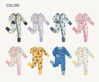 OEM ODM Baby 100% katoenen baby romper vier seizoenen rits romper met bedekte handen & voeten zachte unisex pasgeboren baby pyjama