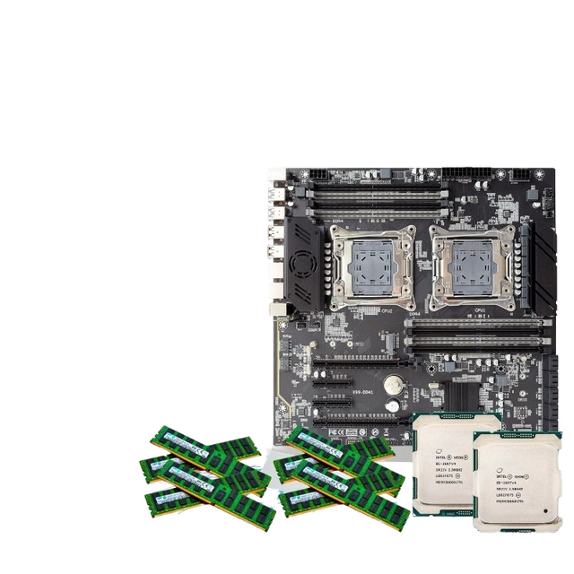 PANDL New Dual Xeon E5 2697 V4 Combo DDR4 ECC 4X32GB 2400MHz Ram X99 Motherboard Kit Set Intel 8GB for Desktop Quad Mainboard
