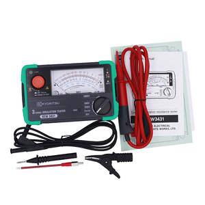 Kyoritsu เครื่องทดสอบความต้านทานฉนวนกันความร้อนแบบแอนะล็อก3431ทดสอบแรงดันไฟฟ้า3ระดับ250V 500V 1000V KEW3431 Kyoritsu3431 - Product Image 1