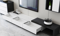 Juego de Muebles de Sala de Estar con Mesa de Centro y Soporte de TV Moderno de Lujo, Mesa de Centro Cuadrada de Estilo Italiano Minimalista