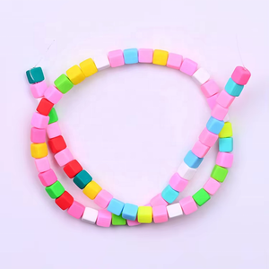 Xinyi all'ingrosso grande foro 6x6mm quadrati nuovi fai da te perline di <span class=keywords><strong>argilla</strong></span> <span class=keywords><strong>polimerica</strong></span> stampa perline sfuse colore Mix <span class=keywords><strong>per</strong></span> <span class=keywords><strong>gioielli</strong></span> che fanno perline Heishi - Product Image 2