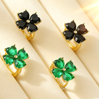 Ensemble tendance pour femme en acier inoxydable de haute qualité, plaqué or 18 carats, double face, trèfle à quatre feuilles, imitation perle coquillage