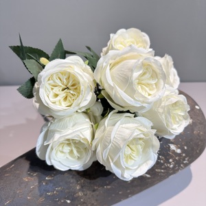 Venta al por mayor 7-Head Artificial Austin <span class=keywords><strong>Rose</strong></span> Flower Real Touch Rosas hechas a mano para la boda Home Party Decor para el <span class=keywords><strong>d</strong></span>ía de la madre - Product Image 3