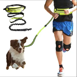 Bungee-correa elástica de nailon con manos libres para perro, correa reflectante de tracción, para correr, manos libres