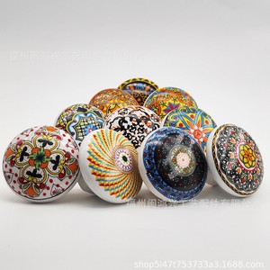 Bohemian <b>Ceramic</b> Mushroom Cabinet <b>Knob</b> Round Durable <b>Drawer</b> Handle Eclectic Style Furniture Decor - Product Image 4