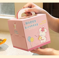 Boîte à gâteau carrée portable avec fenêtre, boîte transparente pour pâtisserie et mousse, base épaissie, tailles 3 pouces/4 pouces, emballage de pâtisserie personnalisable