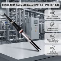 Sensor pH Online 0-14pH RS485 Modbus 4-20mA IP68 OEM/ODM RIKA untuk Pemantauan Air Limbah di Kolam Aerasi Instalasi Pengolahan Limbah
