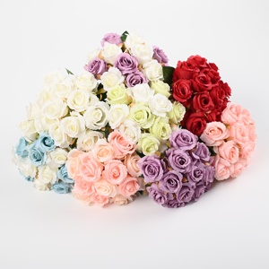 Hoa hồng giả nhung trắng nhiều màu, hoa hồng nhân tạo chạm khắc tinh xảo, bán buôn trang trí đám cưới, đặt hàng số lượng lớn - Product Image 3