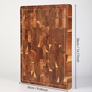 Juego de Tablas de Cortar de Fibra de Madera de Acacia Natural, Tabla de Cortar de Madera para Cocina con Ranura para Jugos y Asa Interior - Product Image 5