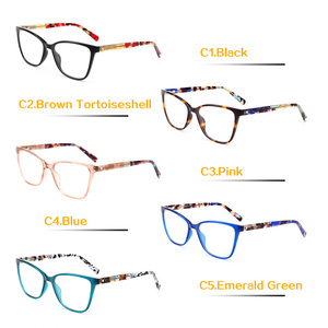 Luxury Thin Totorise Acetate Optical <strong>Frame</strong> Tritan Lightweight Cat <strong>Eye</strong> Shape Eyeglasses <strong>Frames</strong> with <strong>Crystal</strong> Decoration for Women - Product Image 5