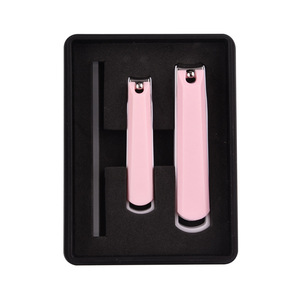 <b>Pink</b> Stainless Steel Nail Clipper Set Wide Jaw Curved Blade Manicure <b>Tool</b> for Finger and Toe - Product Image 1