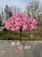 L107 Vente en gros de compositions florales artificielles en soie populaires, centre de table en fleurs de cerisier, faux arbre de sakura pour la décoration de table de mariage