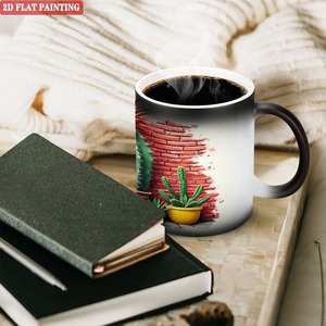 <b>Ceramic</b> <b>Mug</b> 11oz Frosted Black Color Changing Magic Tea Cup Heat Transfer Printing Blank - Product Image 3