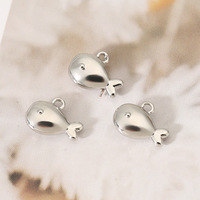 Pendentif poisson en cuivre plaqué or 18 carats, mignon et massif, 7*10mm, petit breloque baleine pour la fabrication de colliers, bracelets et boucles d'oreilles