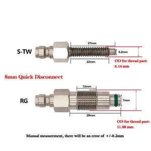 Kit de Conversión de CO2 HPA para Herramientas Neumáticas, Aleación de Aluminio OEM, Roscas S-TW RG, Reemplaza Cartuchos de 12g, Conector Macho de 8mm - Product Image 2