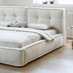 Dacre Boucle Minimalist Simple <strong>Bed</strong> <strong>Frame</strong> - Product Image 4