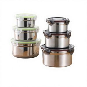 304 Stainless Steel Food Grade Sealed Multifunctional Portable <b>Lunch</b> Box Refrigerator Storage Fruit Preservation Box - Product Image 1