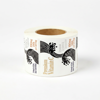 Rouleau d'autocollants adhésifs personnalisés de haute qualité, impression dorée, étiquette privée pour emballage cosmétique de luxe, imperméable