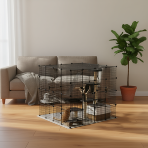 Túnel de Juego para Gatos Db Simple Style, Rectangular, con Marco de Alambre de Acero, Fácil de Montar, para Gatos de Interior, Tamaño Mediano, Diseño Sólido, Empaquetado en Caja - Product Image 2