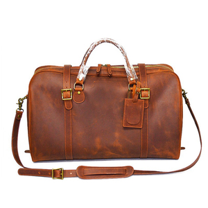 Customize Logo Color <b>Leather</b> Travel Large Capacity Duffle <b>Bag</b> Men's & Women's Travel <b>Bag</b> <b>Overnight</b> Weekender <b>Bag</b> - Product Image 1