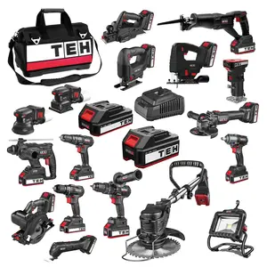 Best TEH 20V 4.0-Ah Li ion Cordless 15-Pieces Combo Kit Power Tools