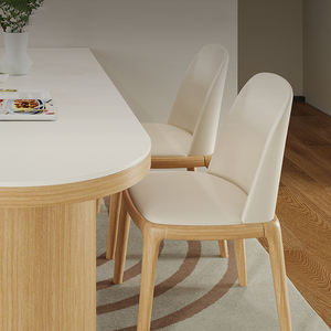 <span class=keywords><strong>Table</strong></span> de style île en dalle de roche blanche moderne maison <span class=keywords><strong>cuisine</strong></span> salon contre le <span class=keywords><strong>mur</strong></span> <span class=keywords><strong>table</strong></span> à manger ovale en bois - Product Image 5