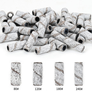 50 pièces/sac Mini bandes abrasives blanches pour ongles, petites recharges de ponçage pour mandrin, accessoires pour forets à ongles, outils de manucure pour salon - Product Image 2