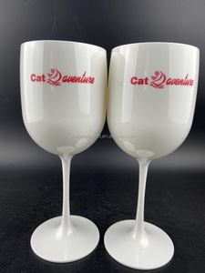 Lunettes à pied en plastique, verre en Polycarbonate acrylique, verres à Champagne blanc en plastique - Product Image 2