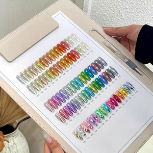 Ensemble de <span class=keywords><strong>poudre</strong></span> miroir chromée Uomeei 48 couleurs avec nuancier - <span class=keywords><strong>Kit</strong></span> de pigments pour nail art Aurora métallique - Product Image 3